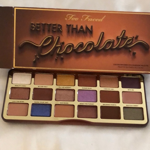 Too Faced Better Than Chocolate Cocoa-Infused 18 Pan Eyeshadow Palette 19.8g NIB - Picture 7 of 15